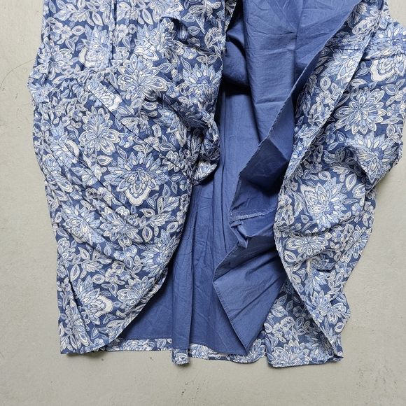 Talbots Sz 12 Cotton Voile Flowy Tiered dress Buoyant Blossoms Maxi Belt Dress - Picture 14 of 15